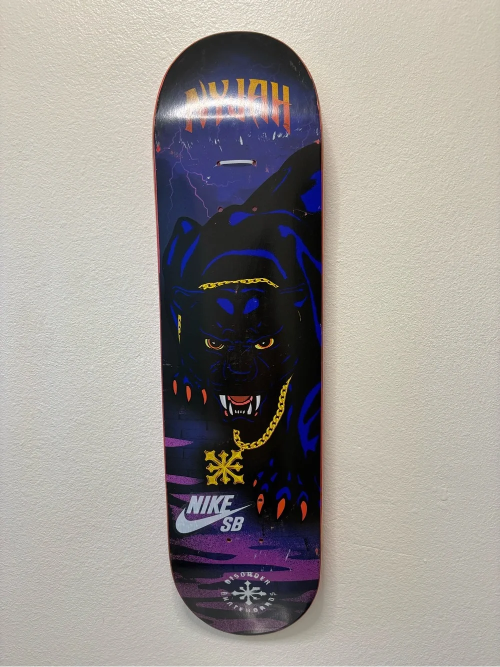 Nike SB Kids Black Panther Graphic Skateboard Deck - Black/Blue
